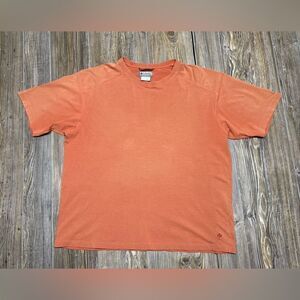 Vintage COLUMBIA Shirt Mens Large Orange Outdoor Sportswear Graphic Tee 90s